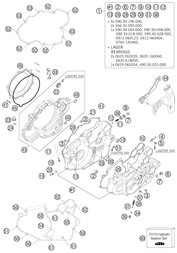 Sprängskiss: Engine Case – KTM 525 EXC RACING SIX-DAYS 2006