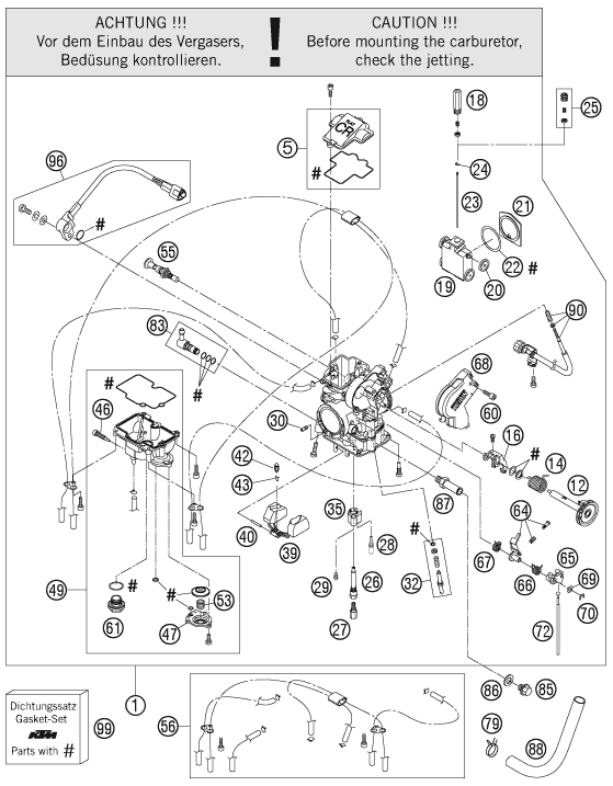 Sprängskiss: Carburetor – KTM 525 EXC RACING 2006