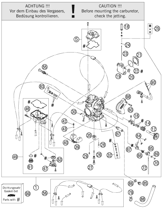 Sprängskiss: Carburetor – KTM 250 EXC RACING 2006