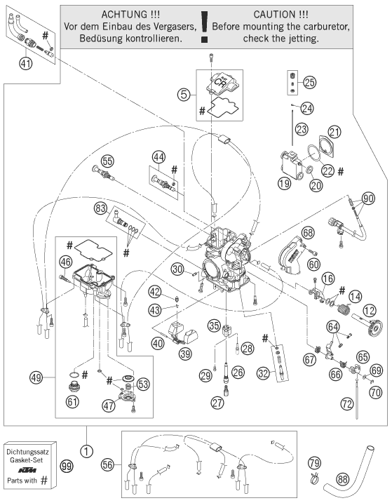 Sprängskiss: Carburetor – KTM 450 SMR 2006