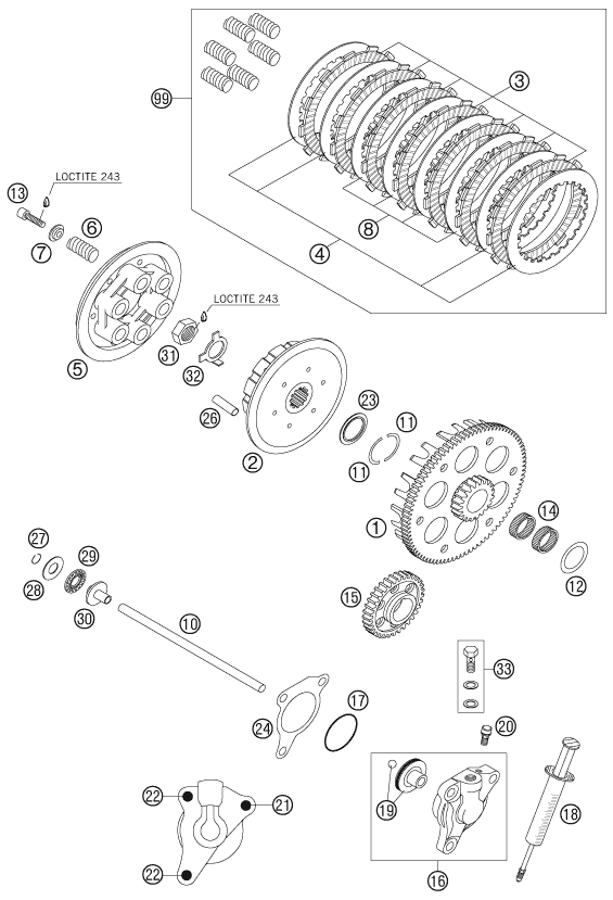 Sprängskiss: Clutch – KTM 525 EXC RACING 2006