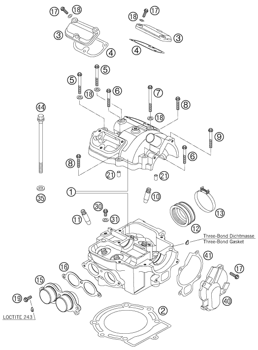 Sprängskiss: Cylinder Head – KTM 560 SMR 2007
