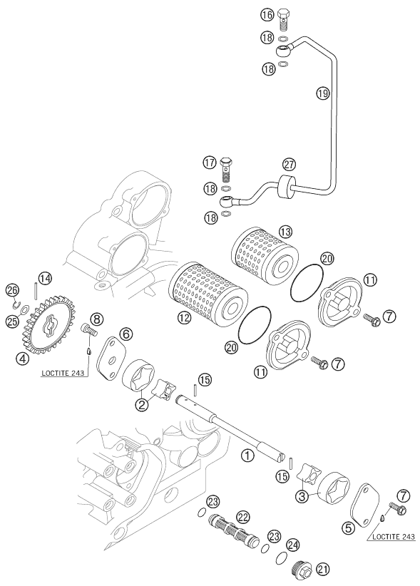 Sprängskiss: Lubricating System – KTM 450 XC 2007