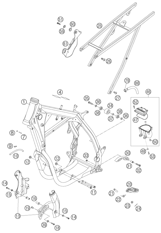 Sprängskiss: Frame – KTM 450 SMR 2006