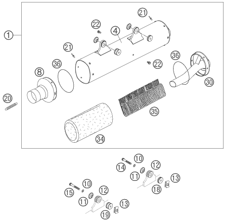 Sprängskiss: Main Silencer – KTM 560 SMR 2007
