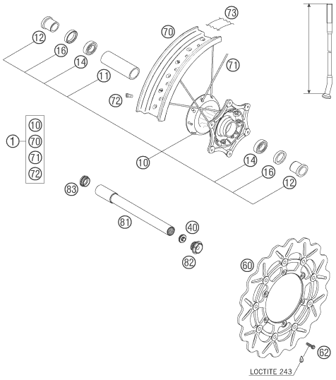 Sprängskiss: Front Wheel – KTM 450 SMR 2006