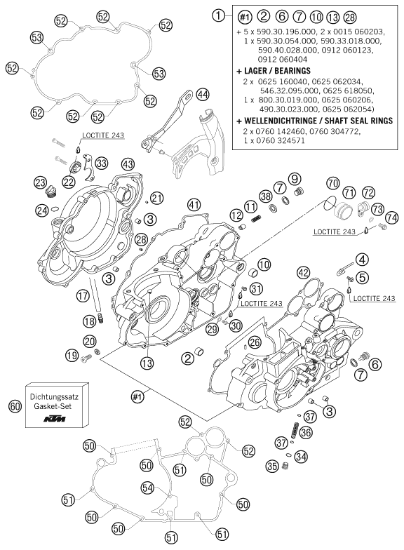Sprängskiss: Engine Case – KTM 560 SMR 2006