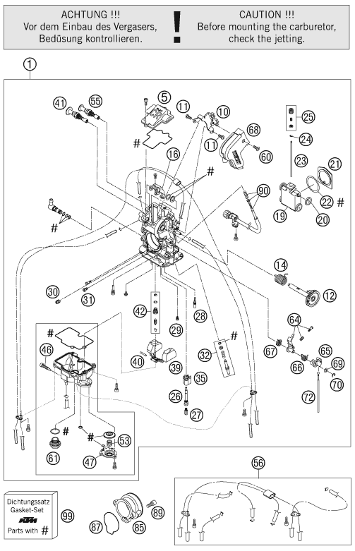 Sprängskiss: Carburetor – KTM 560 SMR 2007