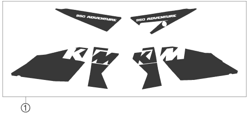 Sprängskiss: Decal – KTM 950 ADVENTURE ORANGE 2006