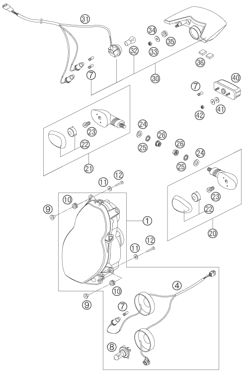 Sprängskiss: Lighting System – KTM 950 ADVENTURE ORANGE 2006