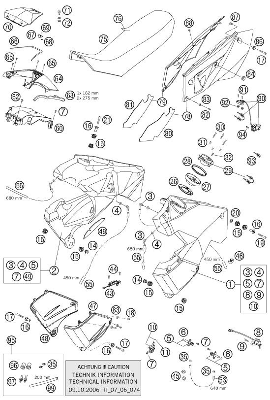 Sprängskiss: Tank, Seat – KTM 990 ADVENTURE BLACK ABS 2006