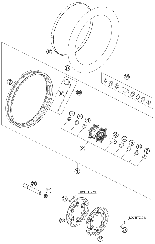 Sprängskiss: Front Wheel – KTM 990 ADVENTURE S 2006