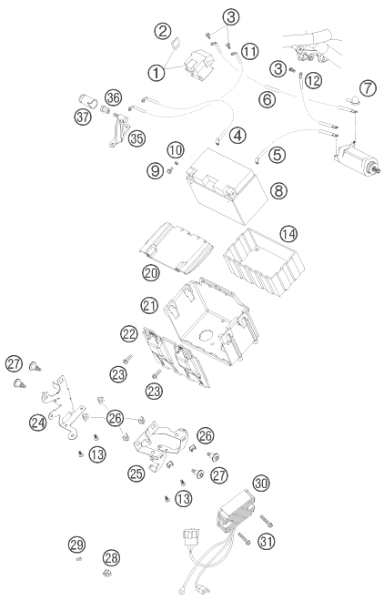 Sprängskiss: Battery – KTM 990 ADVENTURE S 2007