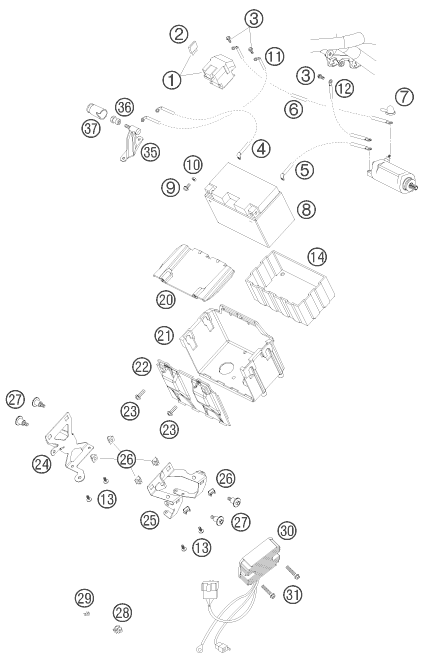 Sprängskiss: Battery – KTM 990 ADVENTURE S 2006