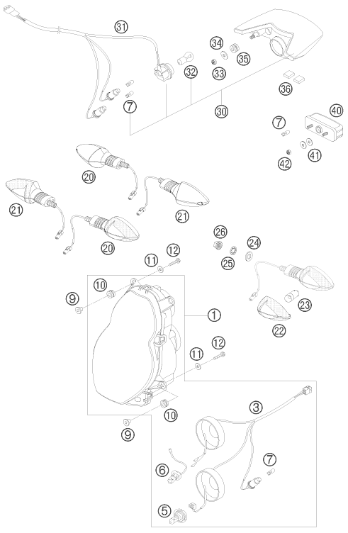 Sprängskiss: Lighting System – KTM 990 ADVENTURE BLACK ABS 2006