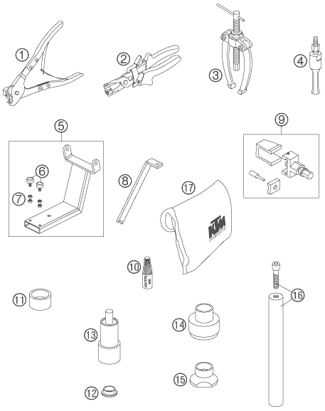 Sprängskiss: Special Tools – KTM 950 ADVENTURE ORANGE 2006