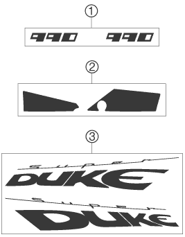 Sprängskiss: Decal – KTM 990 SUPERDUKE BLACK 2006