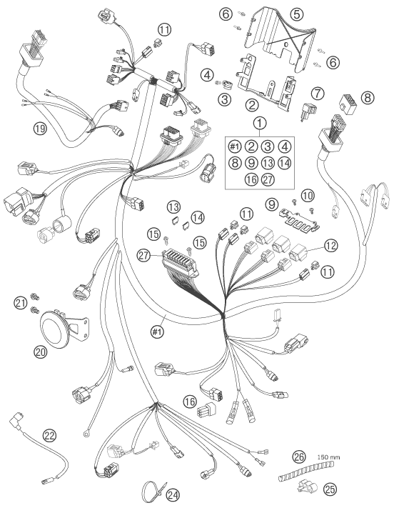 Sprängskiss: Wiring Harness – KTM 990 SUPERDUKE BLACK 2006