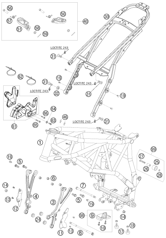 Sprängskiss: Frame – KTM 950 SUPERENDURO R 06