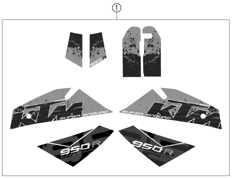Sprängskiss: Decal – KTM 950 SUPERENDURO R 06