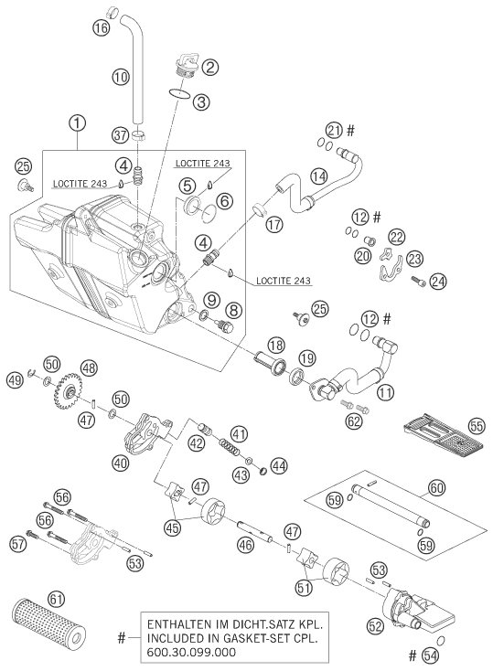 Sprängskiss: Lubricating System – KTM 950 SUPERENDURO R 06