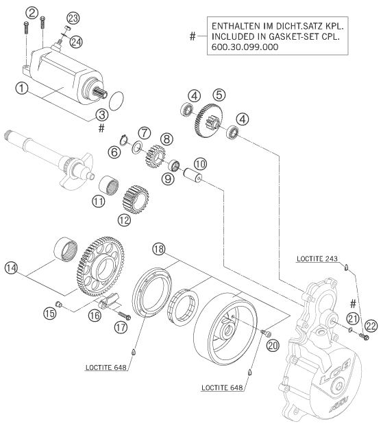 Sprängskiss: Electric Starter – KTM 950 SUPERENDURO R 06
