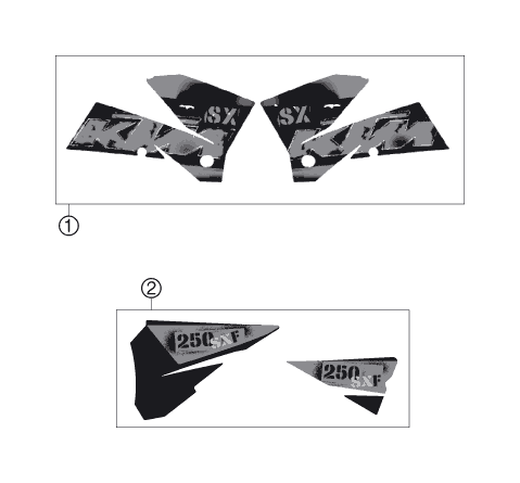 Sprängskiss: Decal – KTM 250 SX-F 2006