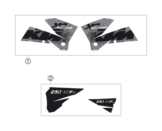 Sprängskiss: Decal – KTM 250 XCF-W 2006