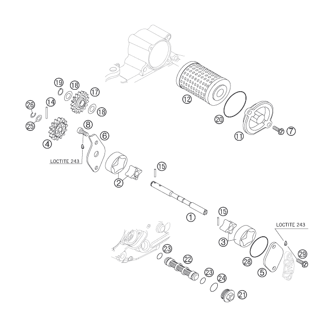 Sprängskiss: Lubricating System – KTM 250 EXC-F 2007