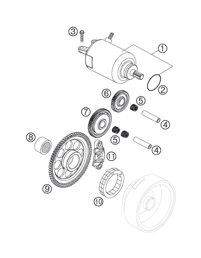 Sprängskiss: Electric Starter – KTM 250 XC-F 2008