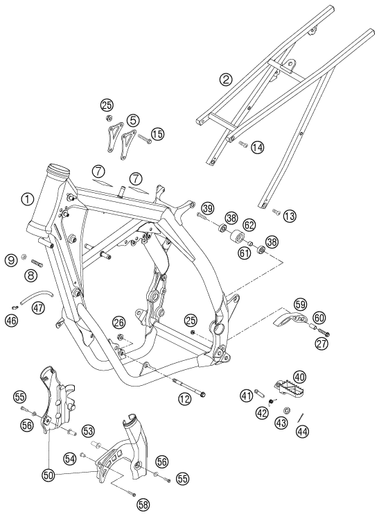 Sprängskiss: Frame – KTM 250 SXS 2006