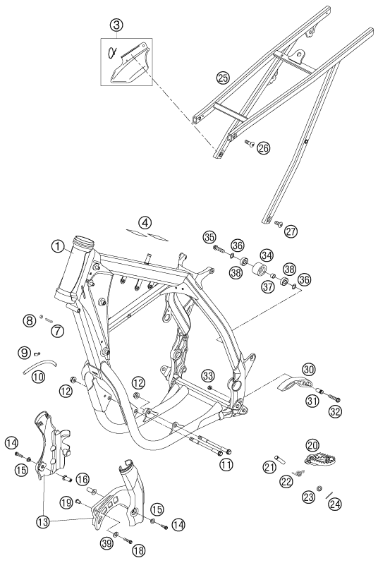 Sprängskiss: Frame – KTM 450 SXS 2006