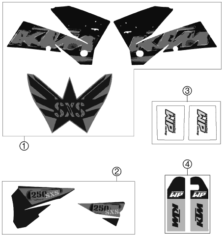 Sprängskiss: Decal – KTM 250 SXS 2006