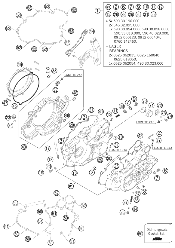 Sprängskiss: Engine Case – KTM 450 SXS 2006