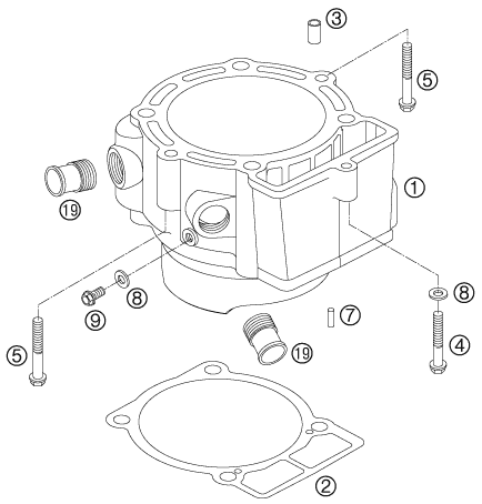 Sprängskiss: Cylinder – KTM 560 SMR 2007