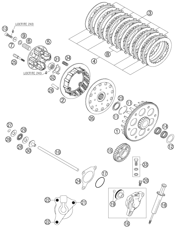 Sprängskiss: Clutch – KTM 450 SXS 2006