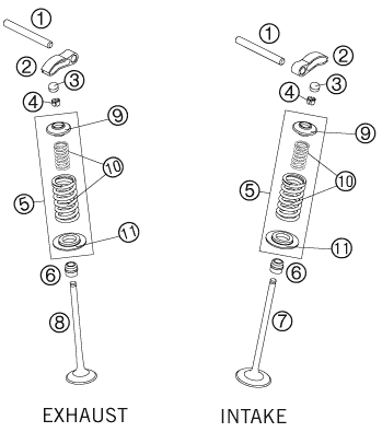 Sprängskiss: Valve Drive – KTM 250 SXS-F 2007