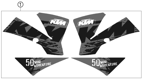 Sprängskiss: Decal – KTM 50 MINI ADVENTURE 2007