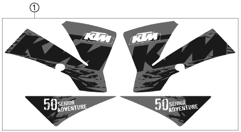 Sprängskiss: Decal – KTM 50 SENIOR ADVENTURE 2007
