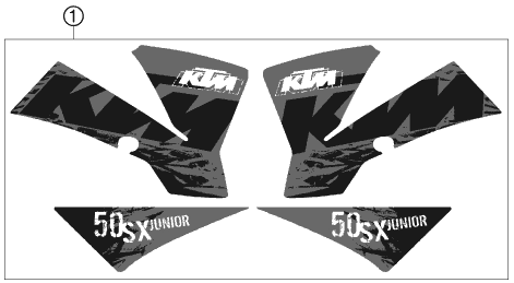 Sprängskiss: Decal – KTM 50 SX JUNIOR 2007