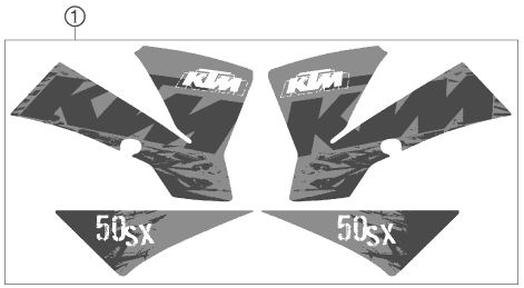 Sprängskiss: Decal – KTM 50 SX 2007