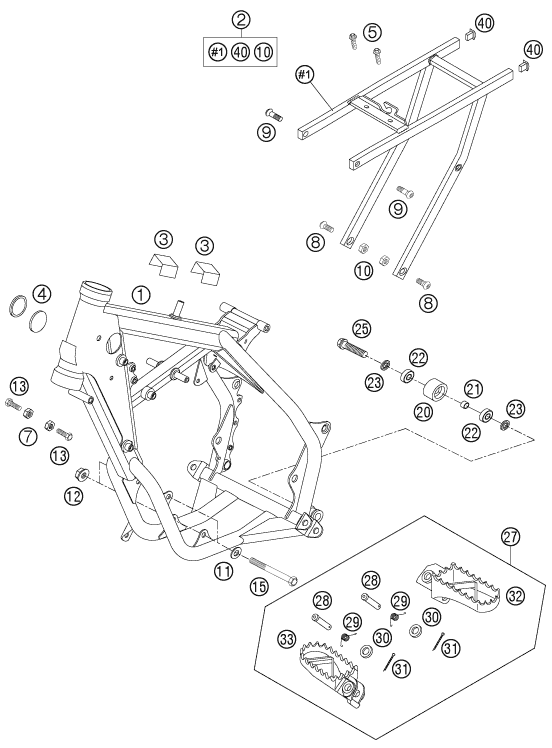 Sprängskiss: Frame – KTM 65 SX 2007