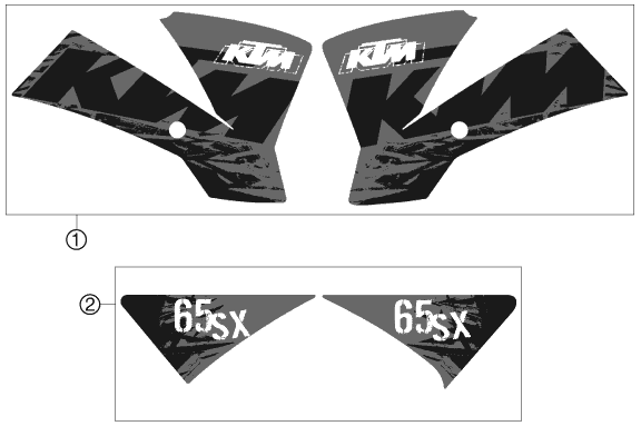 Sprängskiss: Decal – KTM 65 SX 2007