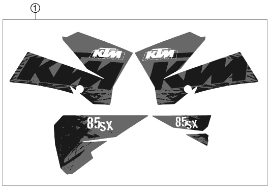 Sprängskiss: Decal – KTM 85 SX 17/14 2007