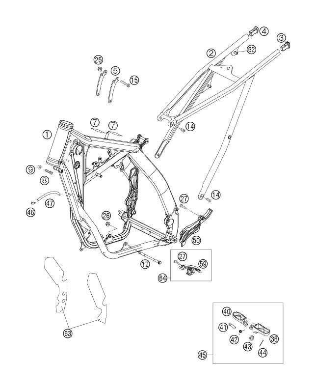 Sprängskiss: Frame – KTM 144 SX 2007