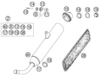 Sprängskiss: Main Silencer – KTM 144 SX 2007