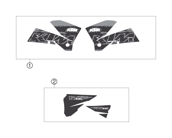 Sprängskiss: Decal – KTM 125 EXC 2007