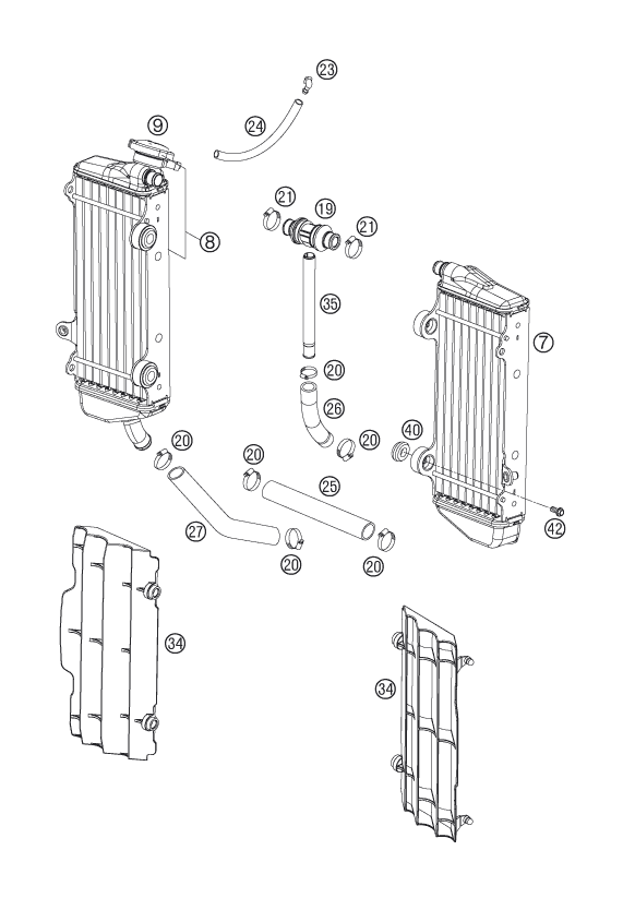 Sprängskiss: Cooling System – KTM 144 SX 2007