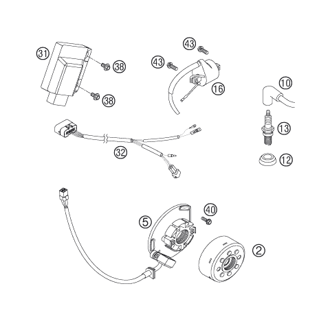 Sprängskiss: Ignition System – KTM 144 SX 2007