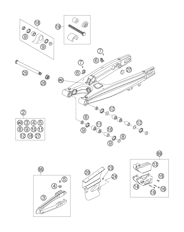 Sprängskiss: Swing Arm – KTM 250 EXC SIX-DAYS 2007
